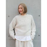 アイボリー | カラーモヘヤ混ルーズニット | Ungrid