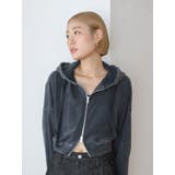 チャコールグレー | ダブルジップヴィンテージショートパーカー | Ungrid