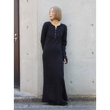 ブラック | ヘンリーネックニットワンピース | Ungrid