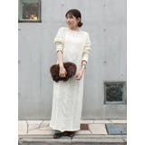 オフホワイト | ブークレレーシーニットワンピース | Ungrid