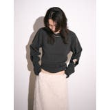 チャコールグレー | 【Htage】パワーショルダーサークルデザインニット | Ungrid