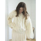 アイボリー | ルーズスリーブケーブルニット | Ungrid