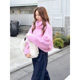 ピンク | ハイネックルーズニット | Ungrid