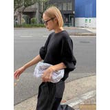 ブラック | カシミヤ混スムース編みルーズニット | Ungrid