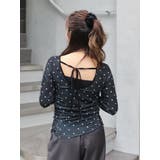 バックオープンドットシアーベロアロングスリーブTee | Ungrid | 詳細画像24 