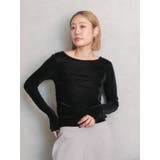 バックオープンドットシアーベロアロングスリーブTee | Ungrid | 詳細画像9 