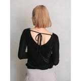 ブラック | バックオープンドットシアーベロアロングスリーブTee | Ungrid