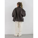 ポケットデザインフェイクレザーブルゾン | Ungrid | 詳細画像24 