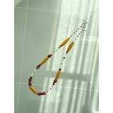 アイボリー | ウッドコンビビーズネックレス | Ungrid