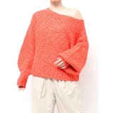 オレンジ | オフショルラメルーズニット | Ungrid