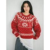 レッド | 求心柄ルーズニット | Ungrid