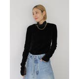 ブラック | シアーベロアハイネックロングスリーブTee | Ungrid
