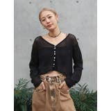 ブラック | メッシュショートカーディガン | Ungrid