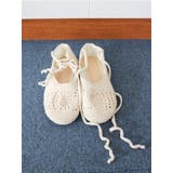 オフホワイト | メッシュ編みフラットシューズ | Ungrid