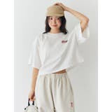 オフホワイト | エンブロイダリーダメージロゴTee | Ungrid