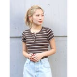 ブラウン | マルチボーダーヘンリーTee | Ungrid