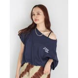 ネイビー | ワンショルロゴビッグTee | Ungrid
