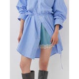 ブルー | レースデザインサテンショートパンツ | Ungrid
