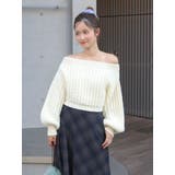 スリーブボリュームオフショルニット | Ungrid | 詳細画像25