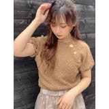 ブラウン | 【WEB限定】ボタンデザインブークレニットトップス | RESEXXY