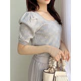 ブルー | エンボスロゴニットトップス | RESEXXY