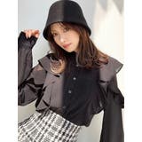 ブラック | ショルダーシアーラッフルブラウス | RESEXXY