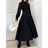 ブラック | シャーリングロングワンピース | RESEXXY