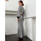 バイカラーツイードマーメイドニットワンピース | RESEXXY | 詳細画像2