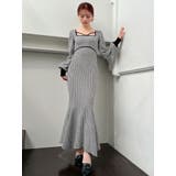 バイカラーツイードマーメイドニットワンピース | RESEXXY | 詳細画像4