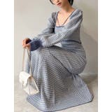 ブルー | バイカラーツイードマーメイドニットワンピース | RESEXXY