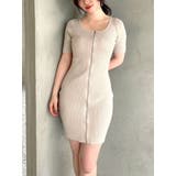 ベージュ | ラメグリッターリブニットミニワンピース | RESEXXY