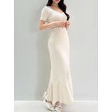 アイボリー | ウエストパールマーメイドニットワンピース | RESEXXY