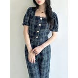 ブルー | ツイードコンパクトブラウス【セットアップ着用可能】 | RESEXXY