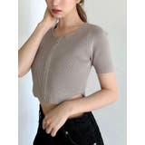 ベージュ | ジップデザインクロップドニットトップス | RESEXXY