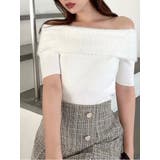 シャギーコンビオフショルニットトップス | RESEXXY | 詳細画像1