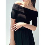 ブラック | シャギーコンビオフショルニットトップス | RESEXXY