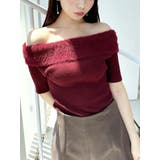 レッド | シャギーコンビオフショルニットトップス | RESEXXY