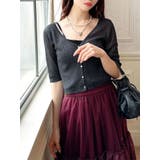 ブラック | ニットキャミコンビカーディガン | RESEXXY