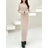 ベージュ | ポロニットタイトワンピース | RESEXXY