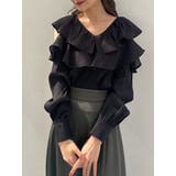 ブラック | ポイントオープンブラウス | RESEXXY