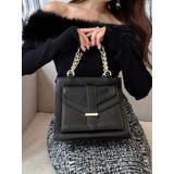 ブラック | フラップポイントスクエアハンドバッグ | RESEXXY