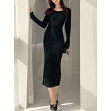 ブラック | リブニットタイトワンピース | RESEXXY