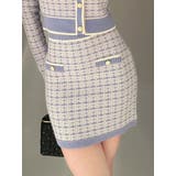 ブルー | ツイードニットバイカラースカート【セットアップ着用可能】 | RESEXXY