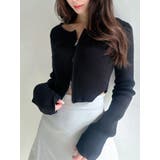 ブラック | ジップデザインクロップドニットトップス | RESEXXY