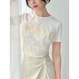 ホワイト | チュールモチーフドッキングTシャツ | RESEXXY