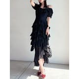 ブラック | ヘムラッフルアシメワンピース | RESEXXY