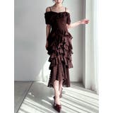 ブラウン | ヘムラッフルアシメワンピース | RESEXXY