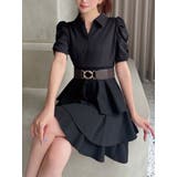 ブラック | ボリュームフレアミニワンピース | RESEXXY