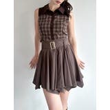 ブラウン | ランダムヘムラッフルミニスカート | RESEXXY