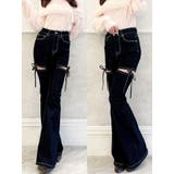 ブラック | 【追加生産分】カットアウトリボンデニムパンツ | RESEXXY
